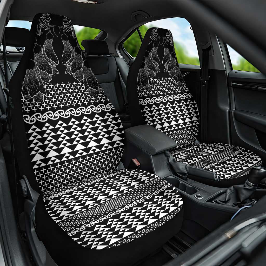 Black Taniko Kowhaiwhai Tukutuku Motif Car Seat Cover