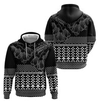 Black Taniko Kowhaiwhai Tukutuku Motif Hoodie