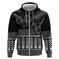 Black Taniko Kowhaiwhai Tukutuku Motif Hoodie