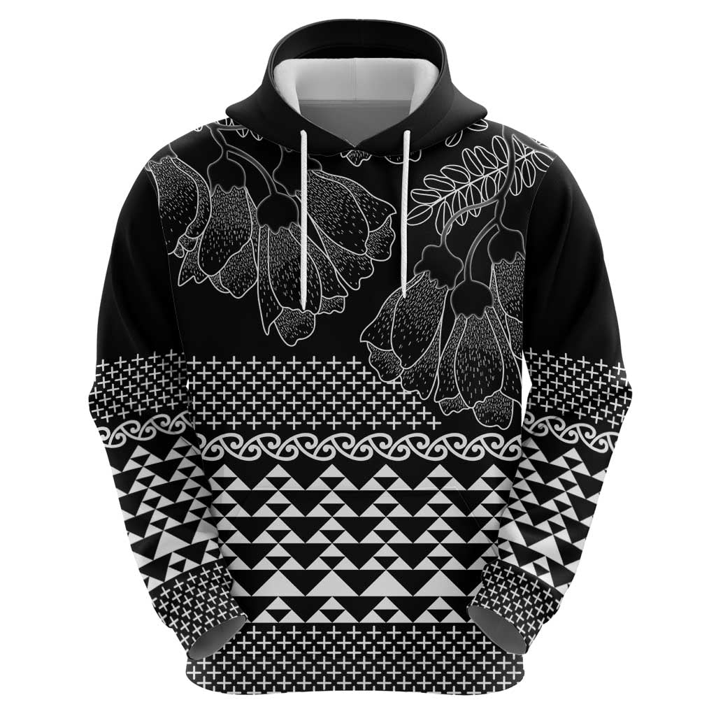 Black Taniko Kowhaiwhai Tukutuku Motif Hoodie
