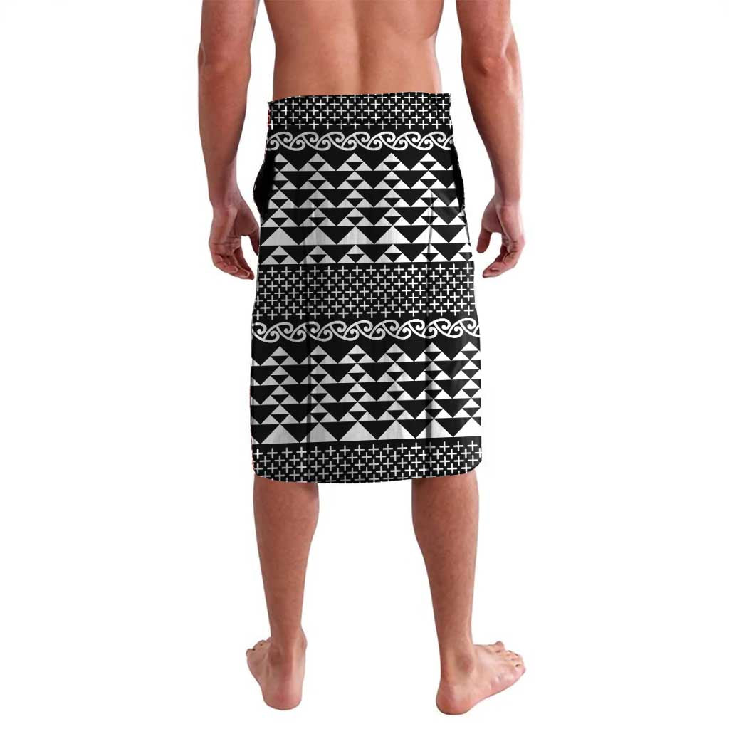 Black Taniko Kowhaiwhai Tukutuku Motif Lavalava