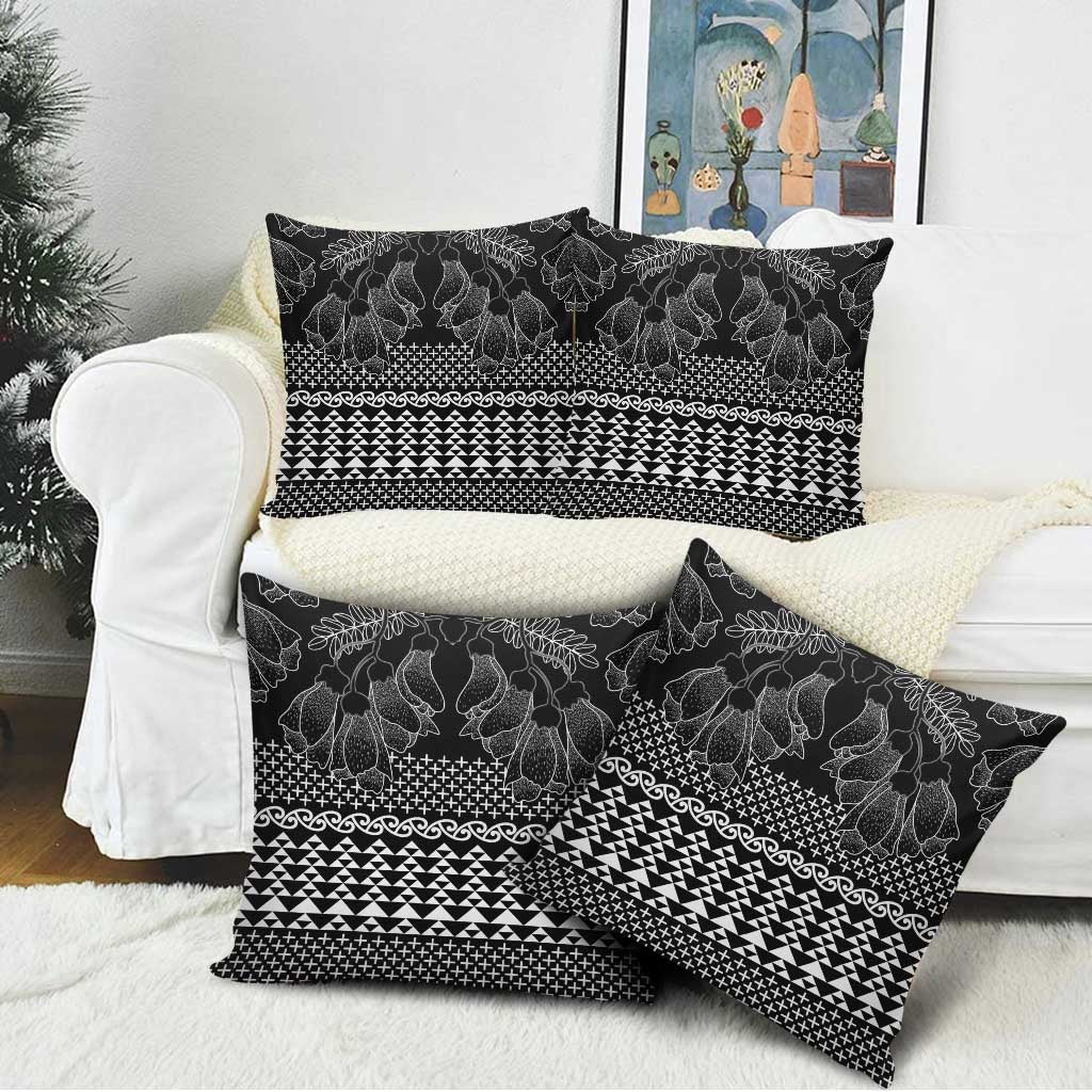 Black Taniko Kowhaiwhai Tukutuku Motif Pillow Cover - Polynesian Pride