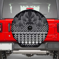 Black Taniko Kowhaiwhai Tukutuku Motif Spare Tire Cover
