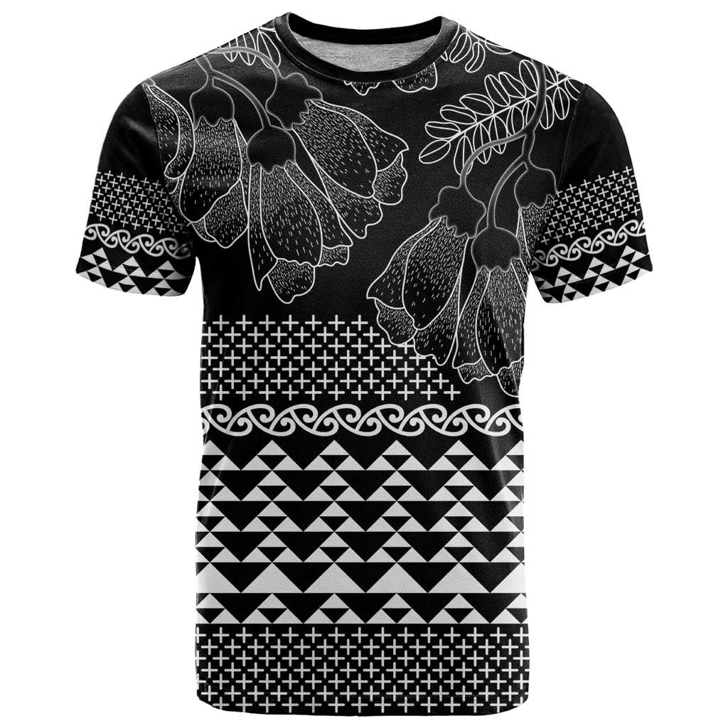 Black Taniko Kowhaiwhai Tukutuku Motif T Shirt LT9 Black - Polynesian Pride