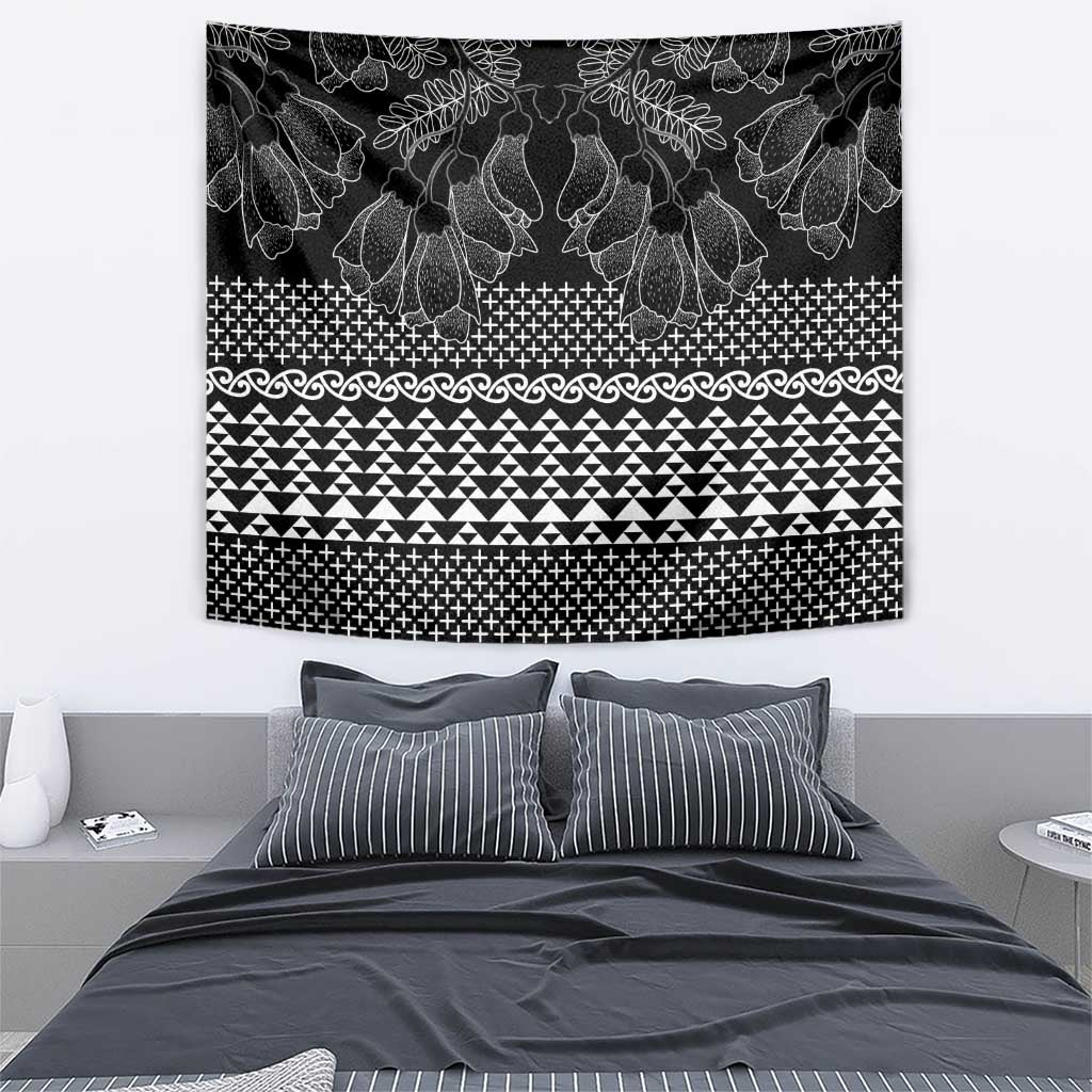 Black Taniko Kowhaiwhai Tukutuku Motif Tapestry