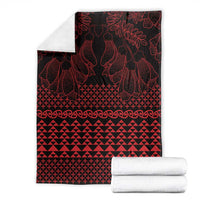 Red Taniko Kowhaiwhai Tukutuku Motif Blanket
