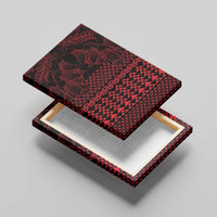 Red Taniko Kowhaiwhai Tukutuku Motif Canvas Wall Art