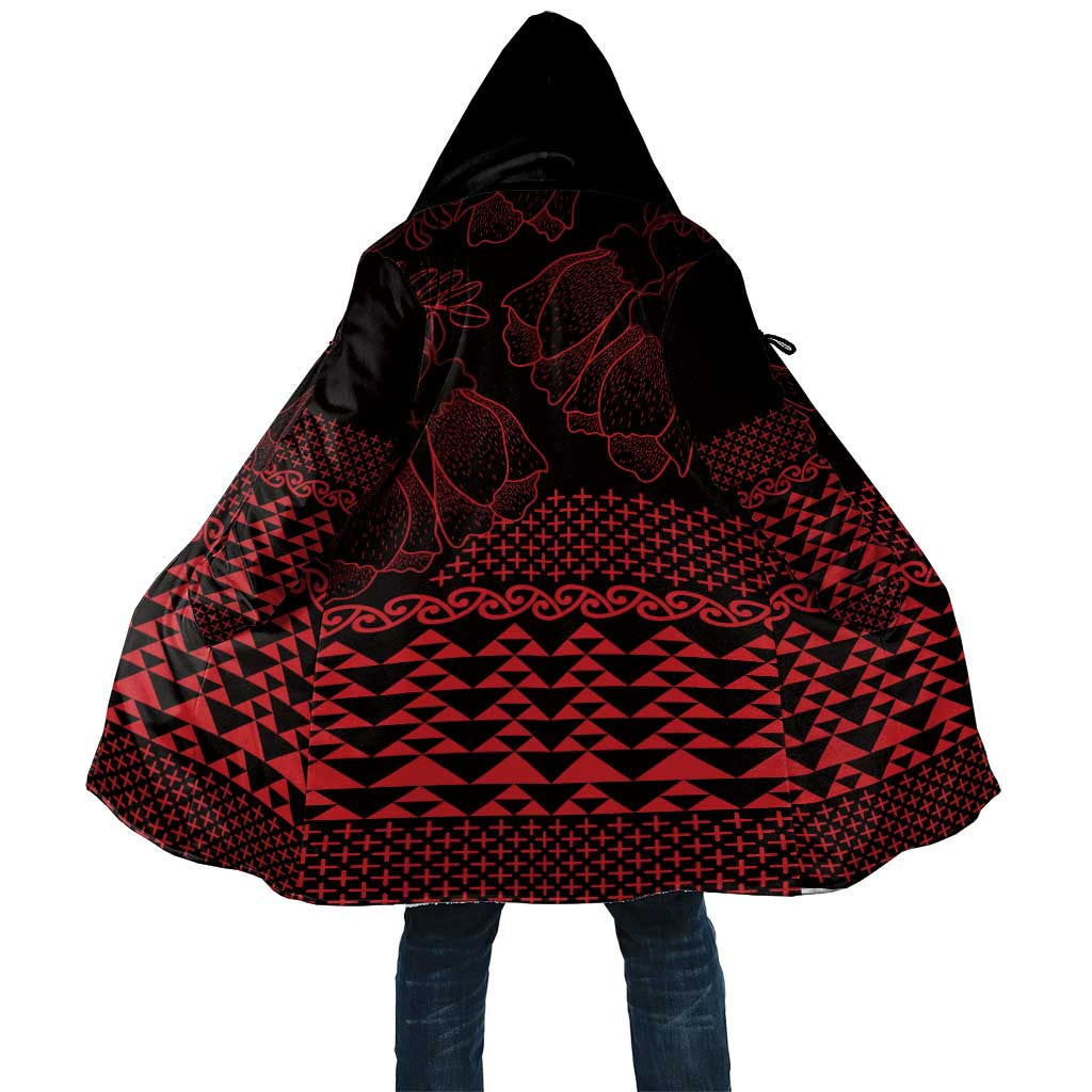 Red Taniko Kowhaiwhai Tukutuku Motif Cloak - Polynesian Pride