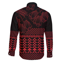 Red Taniko Kowhaiwhai Tukutuku Motif Family Matching Mermaid Dress and Hawaiian Shirt LT9 - Polynesian Pride