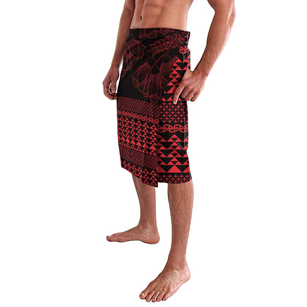 Red Taniko Kowhaiwhai Tukutuku Motif Lavalava