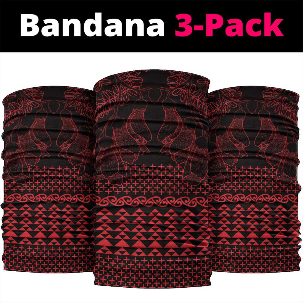 Red Taniko Kowhaiwhai Tukutuku Motif Neck Gaiter LT9 package One Size: 25*50cm Red - Polynesian Pride