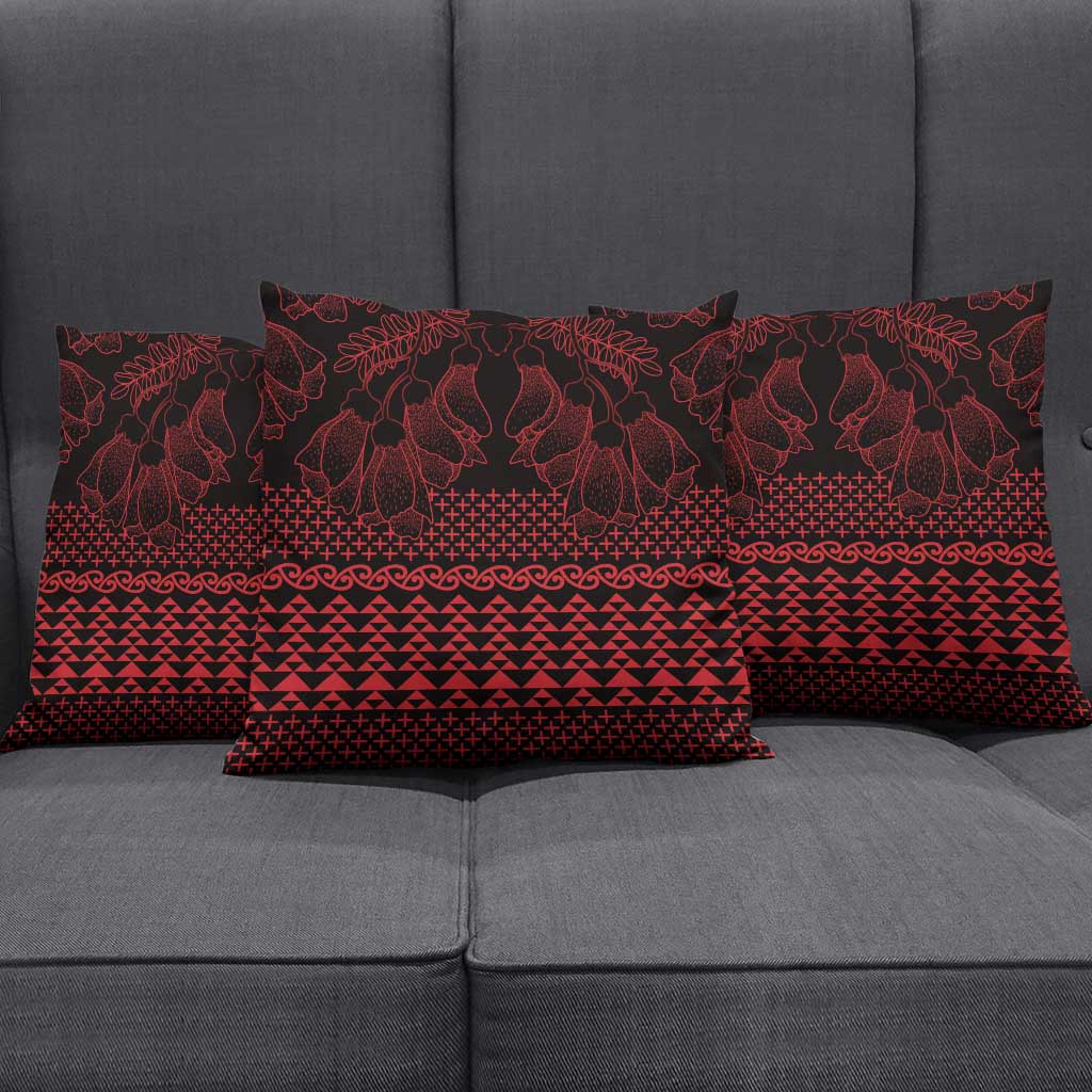 Red Taniko Kowhaiwhai Tukutuku Motif Pillow Cover LT9 - Polynesian Pride
