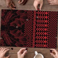 Red Taniko Kowhaiwhai Tukutuku Motif Puzzle - Polynesian Pride