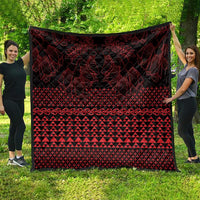 Red Taniko Kowhaiwhai Tukutuku Motif Quilt LT9 - Polynesian Pride