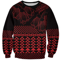 Red Taniko Kowhaiwhai Tukutuku Motif Sweatshirt LT9 Unisex Red - Polynesian Pride