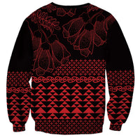 Red Taniko Kowhaiwhai Tukutuku Motif Sweatshirt LT9 - Polynesian Pride