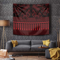Red Taniko Kowhaiwhai Tukutuku Motif Tapestry