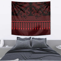 Red Taniko Kowhaiwhai Tukutuku Motif Tapestry