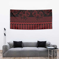 Red Taniko Kowhaiwhai Tukutuku Motif Tapestry
