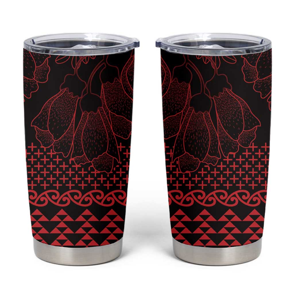 Red Taniko Kowhaiwhai Tukutuku Motif Tumbler Cup LT9 Red - Polynesian Pride