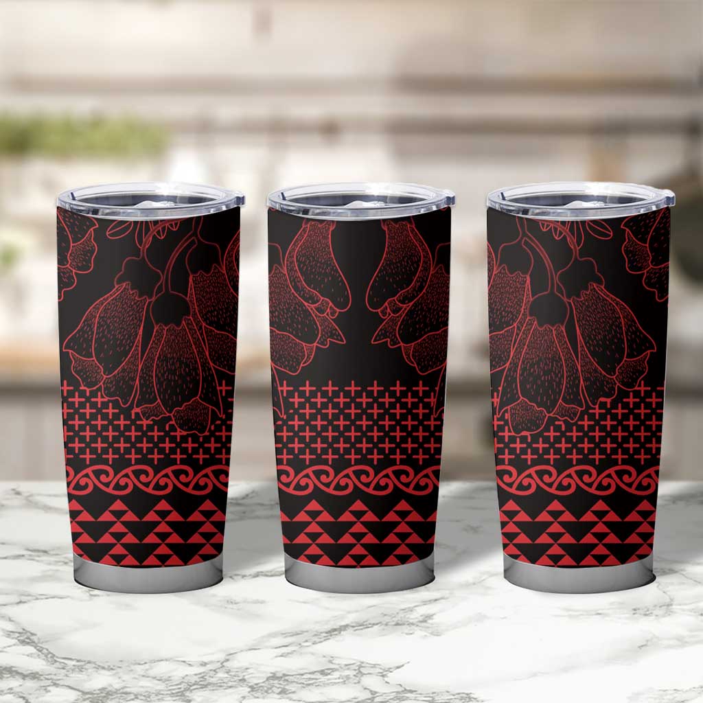 Red Taniko Kowhaiwhai Tukutuku Motif Tumbler Cup LT9 - Polynesian Pride