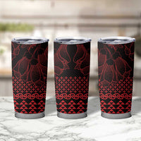 Red Taniko Kowhaiwhai Tukutuku Motif Tumbler Cup LT9 - Polynesian Pride