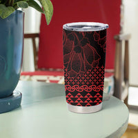 Red Taniko Kowhaiwhai Tukutuku Motif Tumbler Cup LT9 - Polynesian Pride