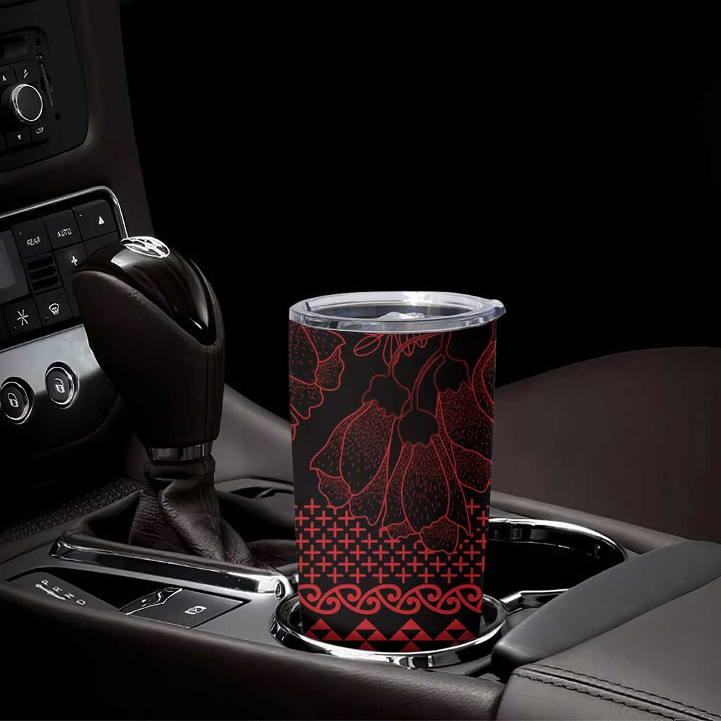 Red Taniko Kowhaiwhai Tukutuku Motif Tumbler Cup LT9 - Polynesian Pride