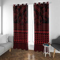Red Taniko Kowhaiwhai Tukutuku Motif Window Curtain