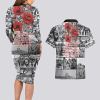 ANZAC Day Gallipoli Campaign Couples Matching Long Sleeve Bodycon Dress and Hawaiian Shirt To The End They Remain