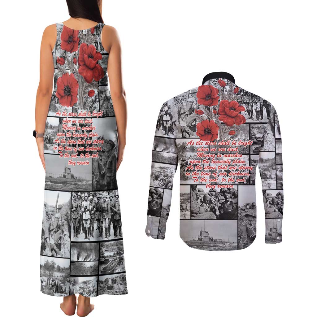 ANZAC Day Gallipoli Campaign Couples Matching Tank Maxi Dress and Long Sleeve Button Shirt To The End They Remain