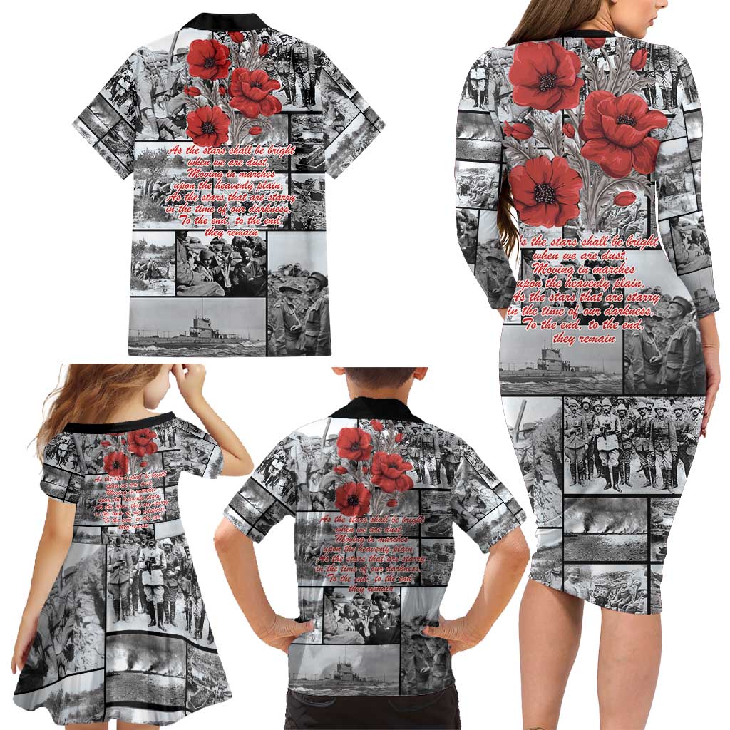 ANZAC Day Gallipoli Campaign Family Matching Long Sleeve Bodycon Dress and Hawaiian Shirt To The End They Remain
