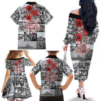 ANZAC Day Gallipoli Campaign Family Matching Off The Shoulder Long Sleeve Dress and Hawaiian Shirt To The End They Remain