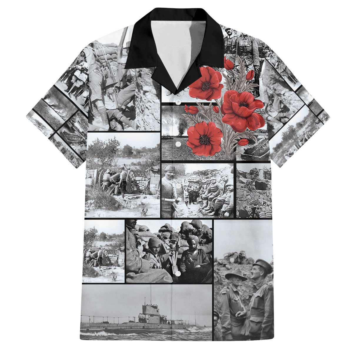 ANZAC Day Gallipoli Campaign Family Matching Off The Shoulder Long Sleeve Dress and Hawaiian Shirt To The End They Remain