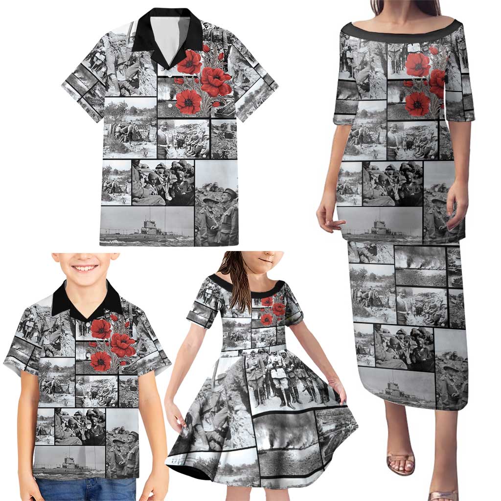 ANZAC Day Gallipoli Campaign Family Matching Puletasi and Hawaiian Shirt To The End They Remain