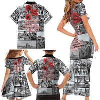ANZAC Day Gallipoli Campaign Family Matching Short Sleeve Bodycon Dress and Hawaiian Shirt To The End They Remain