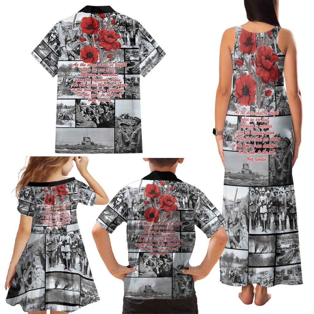 ANZAC Day Gallipoli Campaign Family Matching Tank Maxi Dress and Hawaiian Shirt To The End They Remain
