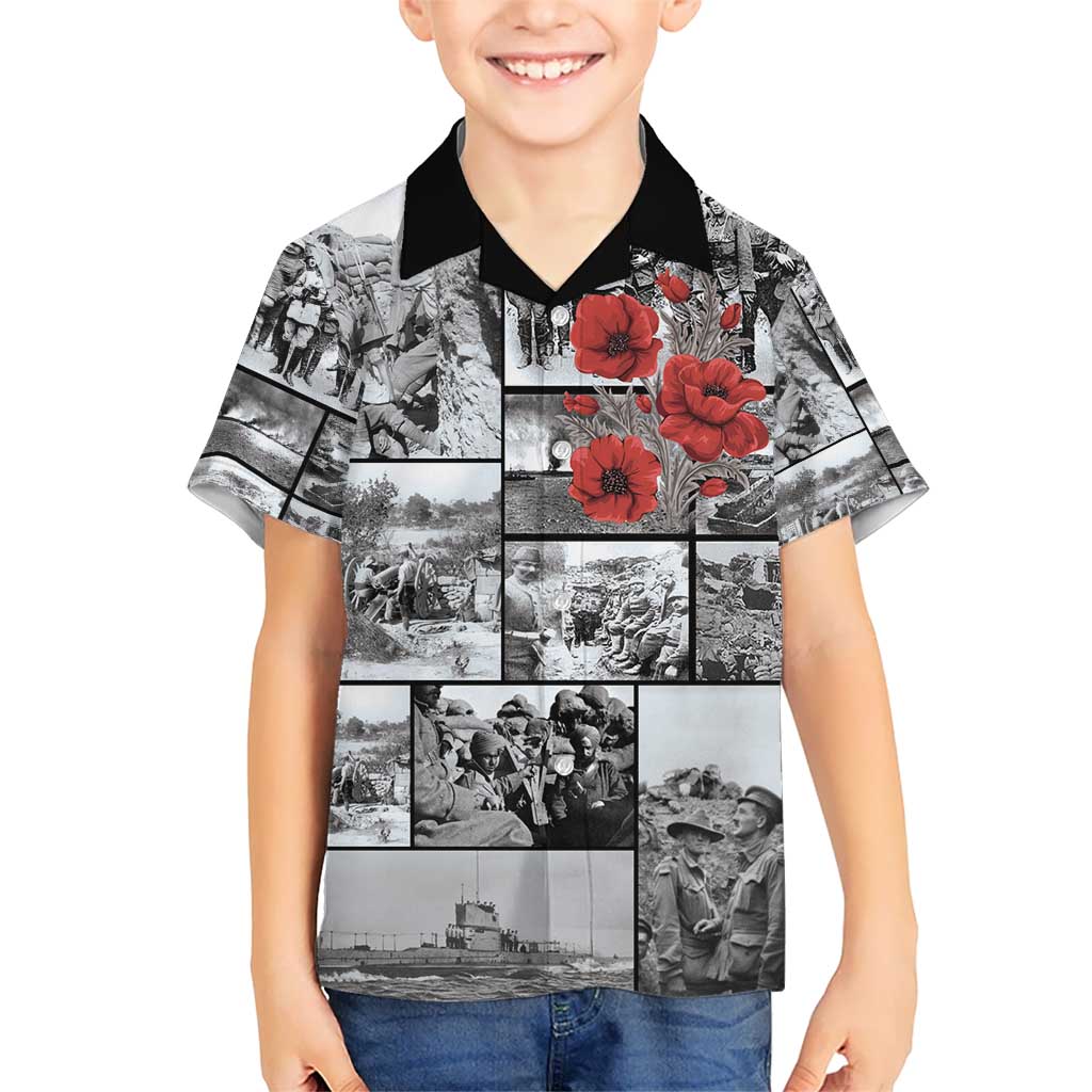 ANZAC Day Gallipoli Campaign Kid Hawaiian Shirt To The End They Remain