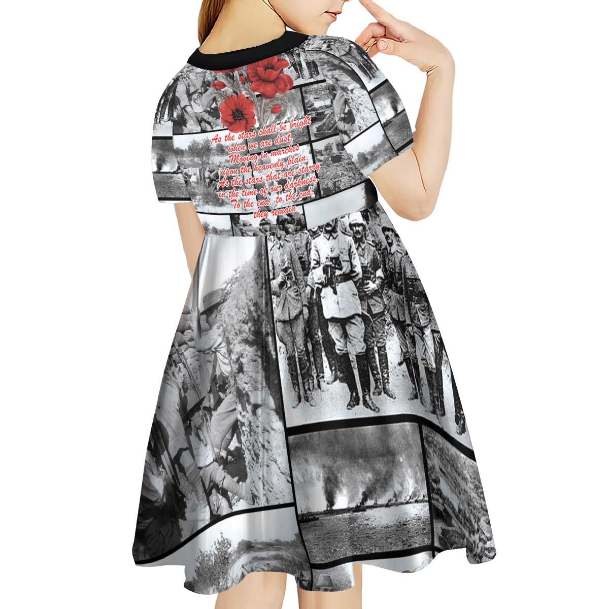 ANZAC Day Gallipoli Campaign Kid Short Sleeve Dress To The End They Remain