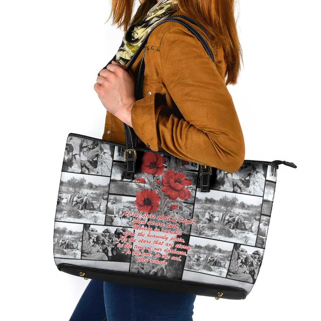 ANZAC Day Gallipoli Campaign Leather Tote Bag To The End They Remain