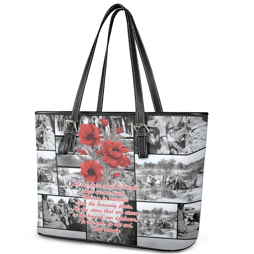 ANZAC Day Gallipoli Campaign Leather Tote Bag To The End They Remain