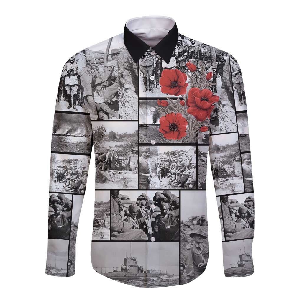 ANZAC Day Gallipoli Campaign Long Sleeve Button Shirt To The End They Remain