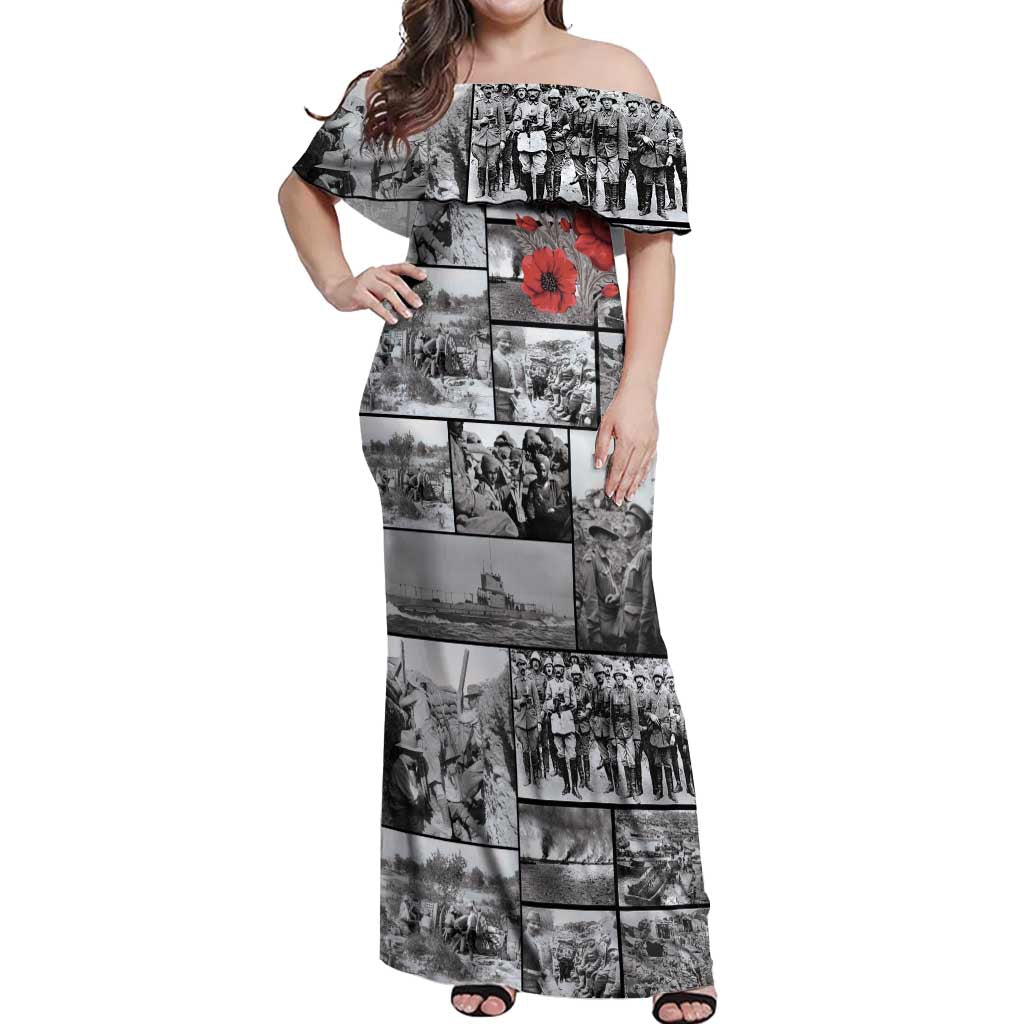 ANZAC Day Gallipoli Campaign Off Shoulder Maxi Dress To The End They Remain