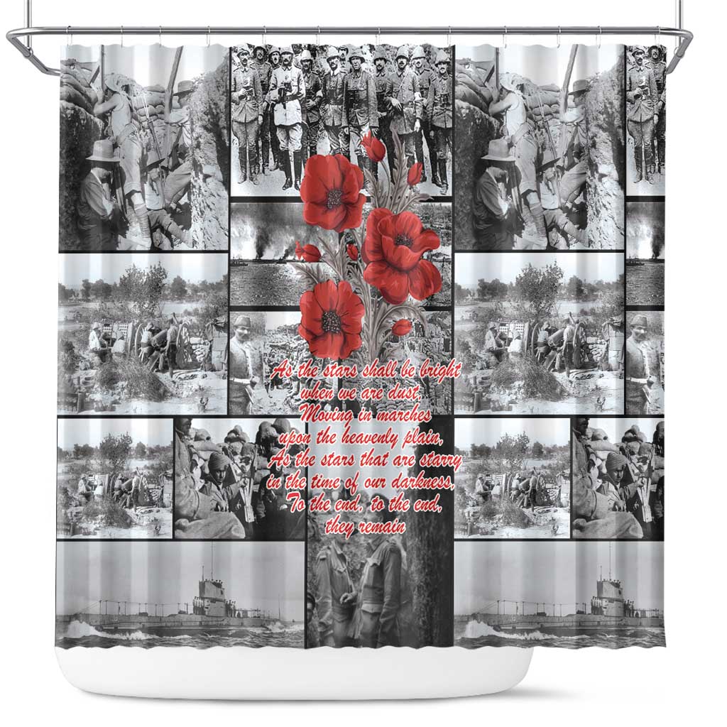 ANZAC Day Gallipoli Campaign Shower Curtain To The End They Remain