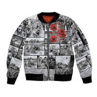 ANZAC Day Gallipoli Campaign Sleeve Zip Bomber Jacket To The End They Remain