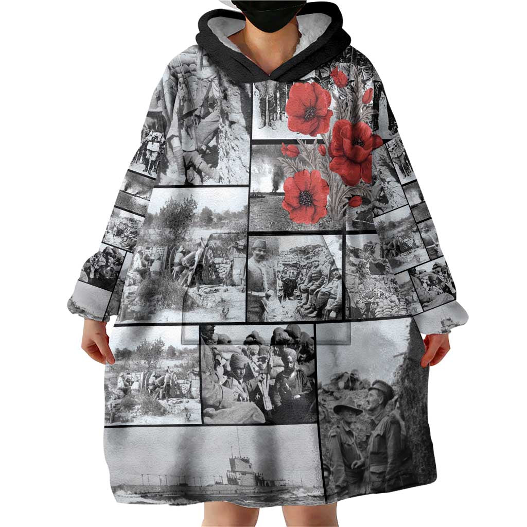 ANZAC Day Gallipoli Campaign Wearable Blanket Hoodie To The End They Remain