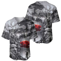 Black ANZAC Day The Battle of Lone Pine Baseball Jersey Kiwi-Kangaroo Soldier Lest We Forget