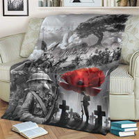 Black ANZAC Day The Battle of Lone Pine Blanket Kiwi-Kangaroo Soldier Lest We Forget