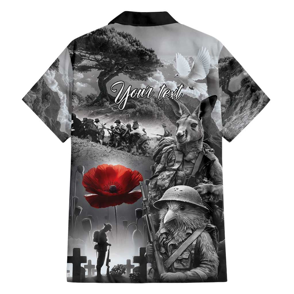 Black ANZAC Day The Battle of Lone Pine Family Matching Off Shoulder Maxi Dress and Hawaiian Shirt Kiwi-Kangaroo Soldier Lest We Forget