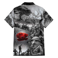Black ANZAC Day The Battle of Lone Pine Family Matching Off Shoulder Short Dress and Hawaiian Shirt Kiwi-Kangaroo Soldier Lest We Forget